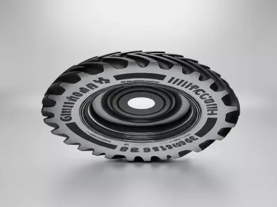 Second Off Road Tire and Rim 3D Model  3D model