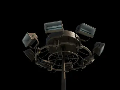 high mast lighting tower 3D model