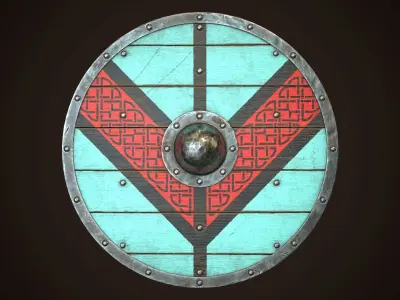 Viking Shield 13 Low-poly 3D model