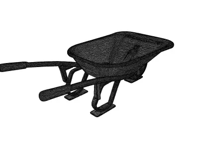 Futuristic Glowing Wheelbarrow 3D Model 3D model