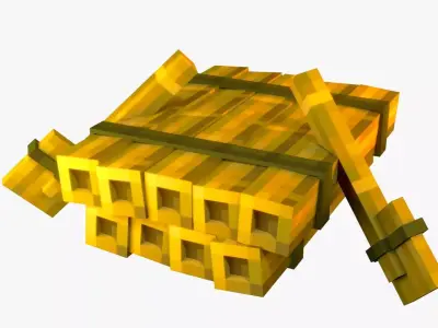 Minecraft Raft Rig Low-poly 3D model