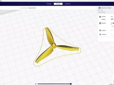 Drone propeller 3 blade 3D print model