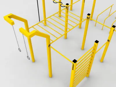Street workout park gym low poly Low-poly 3D model