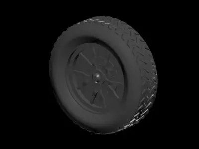 Car Wheel 3D model Polygon mesh