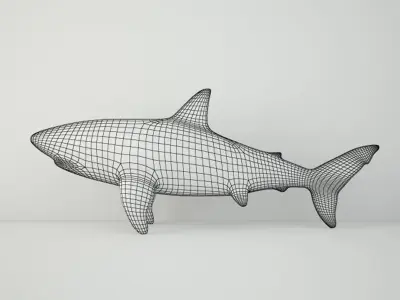 Shark Sculpture in Bronze Finish 3D model