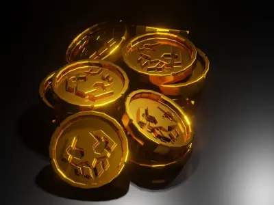 Gold Coins Low-poly 3D model Low-poly 3D model