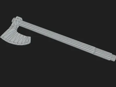 Battle Axe Low-poly 3D model 13