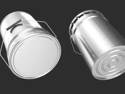 Steel Bucket 20L 3D Model