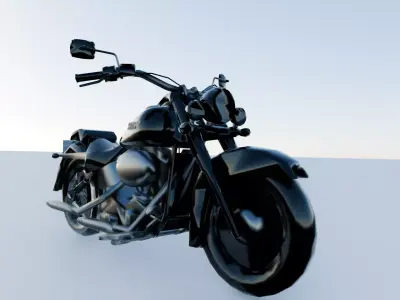 Obsidian Rider Black Cruiser Motorcycle 3D Model Low-poly 3D model
