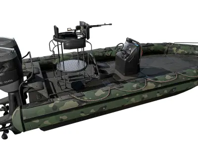 motor boat Low-poly 3D model