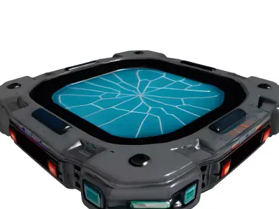 SciFi Broken Hologram Panel Low-poly 3D model