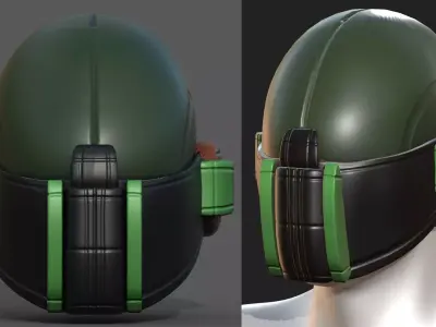 Helmet scifi military combat 3d model low poly  Low-poly 3D model get