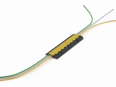 Multi-Channel Cable Protector With Internal Wiring Black Yellow 3D model