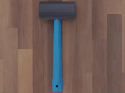 Low-poly Cylindrical Hammer Free low-poly 3D model