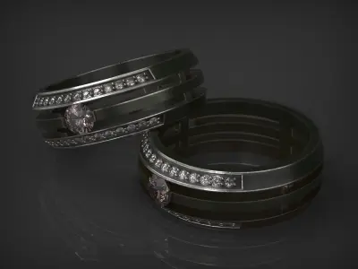 wedding rings 3D print model 3