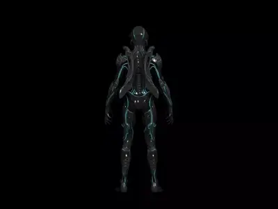 futuristic alien trooper 3D 3D model