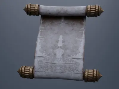 Old Paper Scroll Low-poly 3D model