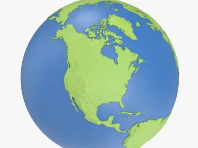  Solid Color Topographic Globe 