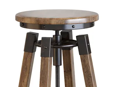 BY-lYJ Bar Stool Industrial Vintage Metal 3D model