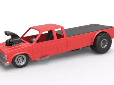 Pulling truck 2wd 2 Scale 1 to 25 3D print model