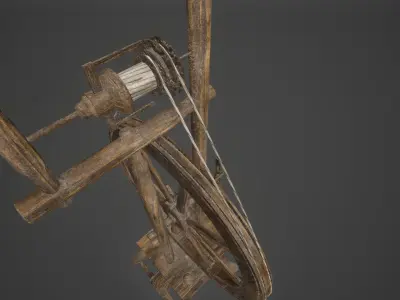 Historical Spinning Wheel Low-poly 3D model