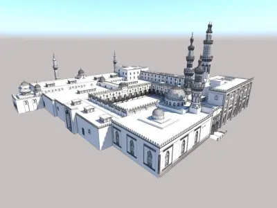 3D Al Azhar Al sharef mosque  Cairo Egypt model 3D model