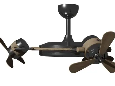 Retro Ceiling Fan Low-poly 3D model 3D model