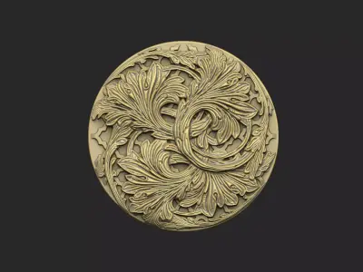 super detail pattern wood engraved Sculpted-Leaves 3D print model