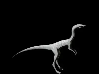 Low-poly Compy dinosaur Low-poly 3D model