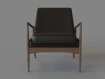 Braden Leather Chair Durango Smoke 3D model