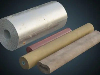 Leather And Steel Rolls 1B Low-poly 3D model