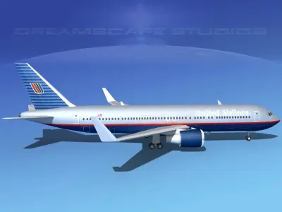 Boeing 767-300 United Airlines 2 3D model