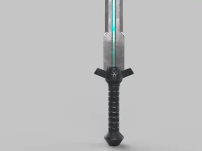 Stylized sword Low-poly 3D model 6