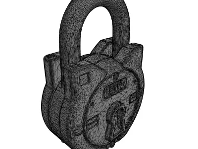 Detailed Rustic Padlock 3D Model Low-poly 3D model