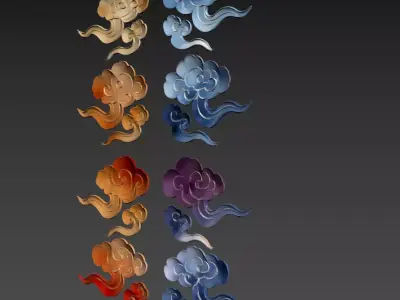 156- Chinese Style Scene - Chinese Decoration Xiangyun Pattern 3D model