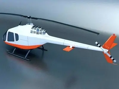 Bell 505 ranger X private helicopter 3D model