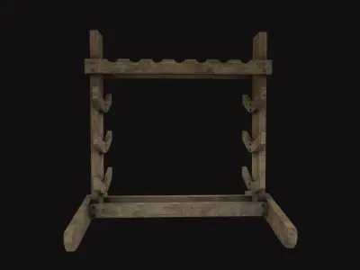 Medieval Weapon Rack Low-poly 3D model buy