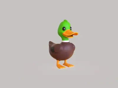 Cartoon Duck Cute 04 Low-poly 3D model