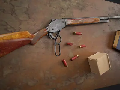 Winchester 1887 Low-poly 3D model