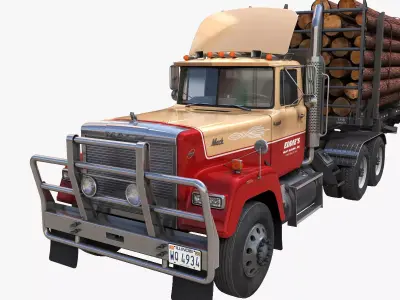 SuperLiner logger truck Low-poly 3D model