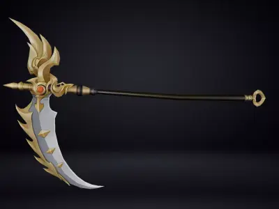 Futuristic Scythe Low-poly 3D model 3
