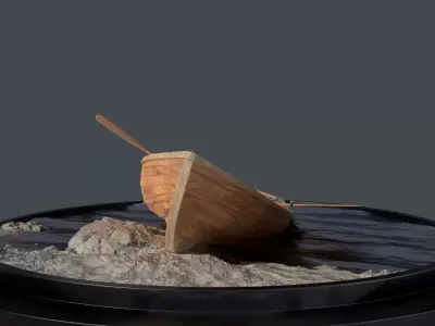 Clinker Dingy 3D Model with PBR maps 3D model