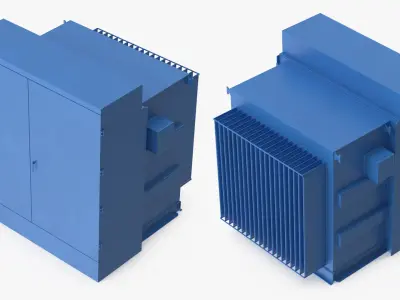 Pad-Mounted Three-Phase Utility Transformer Simplified 3D model