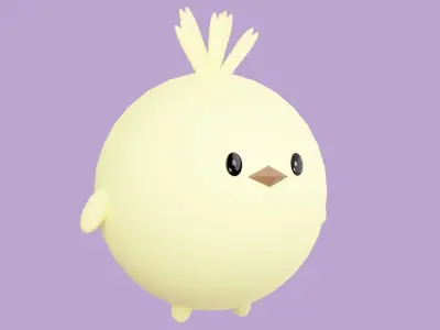 Cute Chicken Low-poly 3D model