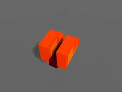 Voxel Butterfly Low-poly 3D model