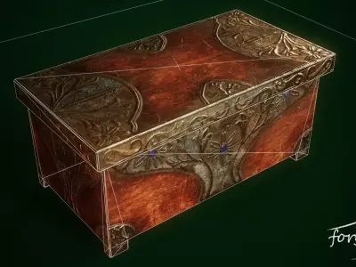 Antique Jewelry Box Low-poly 3D model purchase