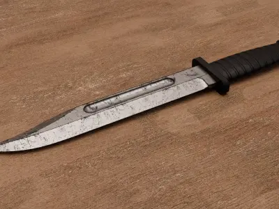 Combat Knife High-Poly Free 3D model