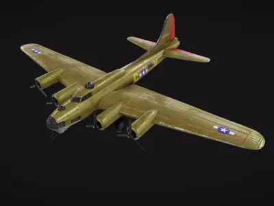 Boeing B-17 Low-poly 3D model