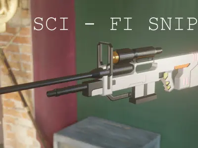SCi-Fi sniper  Low-poly 3D model purchase