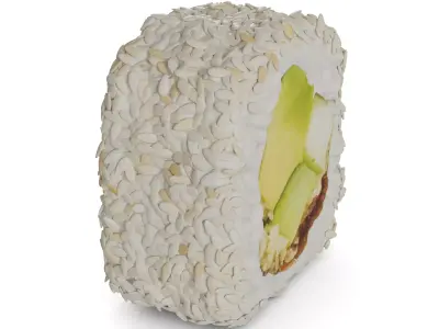 Sushi Avocado cucumber zucchini tempura chips 3D model